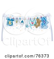 Poster, Art Print Of Clothesline With Baby Boy Clothes Hung Out To Dry
