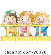 Poster, Art Print Of Baby Girl And Her Brothers Or Friends In A Crib