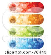 Digital Collage Of Rounded Sparkly Disco Ball Website Banners On White