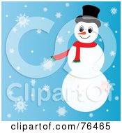 Poster, Art Print Of Snowman With Ornaments On His Arms And A Santa Hat