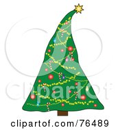 Poster, Art Print Of Christmas Tree Decorated With A Heavy Star Topper