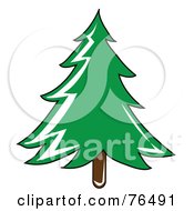 Royalty Free RF Clipart Illustration Of A Lush Green Evergreen Tree