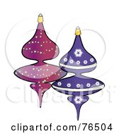 Royalty Free RF Clipart Illustration Of Pink And Purple Ornate Christmas Ornaments