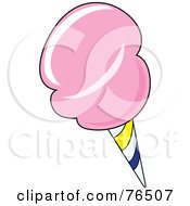 Royalty Free RF Clipart Illustration Of Pink Cotton Candy On A Striped Cone by Pams Clipart