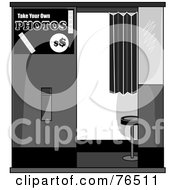 Royalty Free RF Clipart Illustration Of An Empty Black And White Self Serve Photo Booth by Pams Clipart