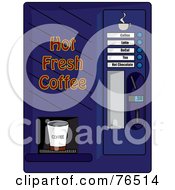 Royalty Free RF Clipart Illustration Of A Blue Coffee Machine Dispenser by Pams Clipart