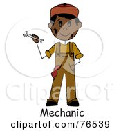 Poster, Art Print Of Word Under A Dirty Hispanic Boy Mechanic Holding A Wrench