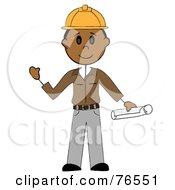 Poster, Art Print Of Friendly Hispanic Stick Man Construction Worker