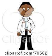 Royalty Free RF Clipart Illustration Of A Friendly Hispanic Stick Man Doctor by Pams Clipart