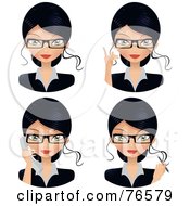 Royalty Free RF Clipart Illustration Of A Digital Collage Of Female Secretary Faces by Melisende Vector