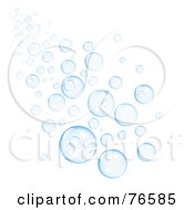Royalty Free RF Clipart Illustration Of A Wave Of Blue Bubbles by Oligo