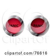 Poster, Art Print Of Digital Collage Of Chrome And Red Round On And Off Panic Buttons