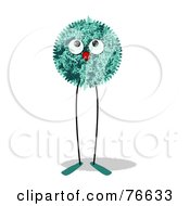 Royalty Free RF Clipart Illustration Of A Leggy Teal Ball Creature