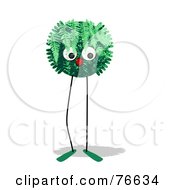 Royalty Free RF Clipart Illustration Of A Leggy Green Fern Ball Creature by NL shop