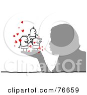 Poster, Art Print Of Silhouetted Person Blowing Kisses At Stick People