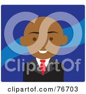 Royalty Free RF Clipart Illustration Of A Friendy Black Businesswoman Avatar Over Blue by Rosie Piter