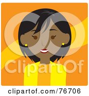 Poster, Art Print Of Friendly Black Businesswoman Avatar Over Orange