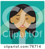 Royalty Free RF Clipart Illustration Of A Friendly Indian Business Woman Avatar Over Turquoise