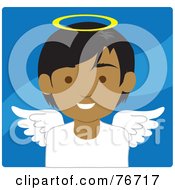 Poster, Art Print Of Indian Male Avatar Angel Over Blue