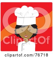 Poster, Art Print Of African American Avatar Chef Woman Over Red