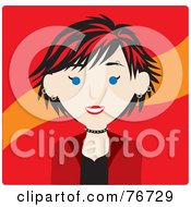 Poster, Art Print Of Caucasian Punk Avatar Woman With Red Hair