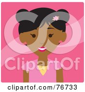 Poster, Art Print Of Pretty Black Woman Avatar Over Pink
