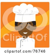 Poster, Art Print Of Black Avatar Chef Man Over Orange