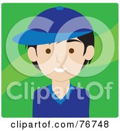 Royalty Free RF Clipart Illustration Of A Friendly Asian Avatar Boy Wearing A Baseball Cap Over Green