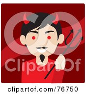 Royalty Free RF Clipart Illustration Of A Bad Male Devil Man Avatar On Red