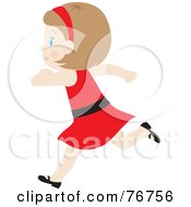 Royalty Free RF Clipart Illustration Of A Happy Dirty Blond Caucasian Girl Running by Rosie Piter