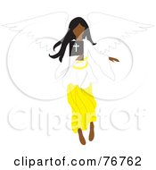 Poster, Art Print Of Black Female Angel Flying With A Bible