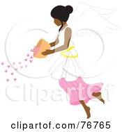 Poster, Art Print Of Indian Female Angel Pouring Hearts From A Bowl