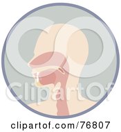Royalty Free RF Clipart Illustration Of A Profiled Human Head Nasal Passages And Mouth In A Circle by Rosie Piter #COLLC76807-0023
