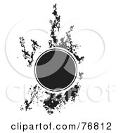 Black Circle Spot Over A Sponge Paint Splatter