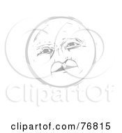 Royalty Free RF Clipart Illustration Of A Pleasant Gray Full Moon Face by xunantunich