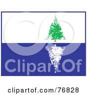 Royalty Free RF Clipart Illustration Of An Evergreen Christmas Tree With A White Reflection Over Blue And White