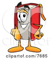 Red Book Mascot Cartoon Character Pointing At The Viewer