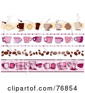 Poster, Art Print Of Digital Collage Of Pink And Brown Coffee Borders