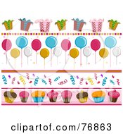 Poster, Art Print Of Digital Collage Of Birthday Party Borders