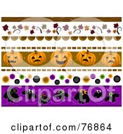 Poster, Art Print Of Digital Collage Of Halloween And Autumn Borders