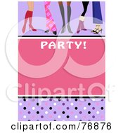 Poster, Art Print Of Pink Party Invitation With Polka Dots And Stylish Shoes