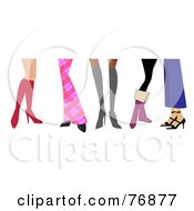 Poster, Art Print Of Womens Legs Wearing Boots And Heels