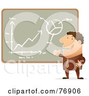 Confident Businessman Presenting His Charts On A Chalk Board