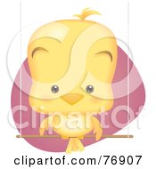 Poster, Art Print Of Cute Baby Bird Sitting On A Perch Swing