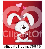 Poster, Art Print Of Sweet Love Bunny Rabbit Holding A Heart