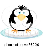 Poster, Art Print Of Chubby Penguin On A Floating Block Of Ice