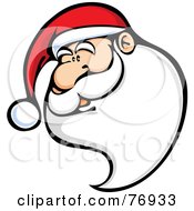 Poster, Art Print Of Kris Kringle Wearing A Santa Hat With A Long Beard