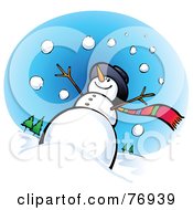 Poster, Art Print Of Low Angle View Of A Snowman In The Snow