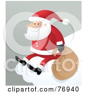 Poster, Art Print Of St Nick Sitting On The Ledge Of A Snow Covered Roof