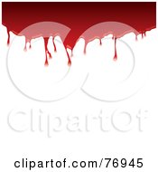 Royalty Free RF Clipart Illustration Of A Top Border Of Dripping Blood Over White